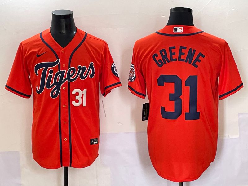 Men 2025 Detroit Tigers 31 Greene Orange Game Nike MLB Jersey style 3